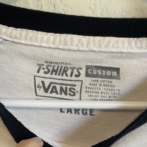 Vans Black and White Raglan Tee with Graphic - Picture 2 of 5